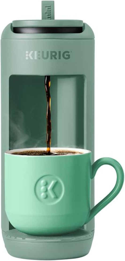 Keurig K-Mini Mate Single Serve K-Cup Pod Coffee Maker, Brews Up to 12 oz Cup, Compact Portable Coffee Machine for Small Spaces, Great for Dorms & Offices, Glamping Green by Keurig