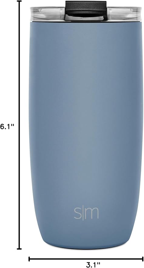 Simple Modern Travel Coffee Mug with Lid | 16oz | Blue | Voyager Coffee Cup, Coffee Tumbler for Hot & Iced Drinks | Insulated Stainless Steel Travel Mug | Blue Dune - Image 8