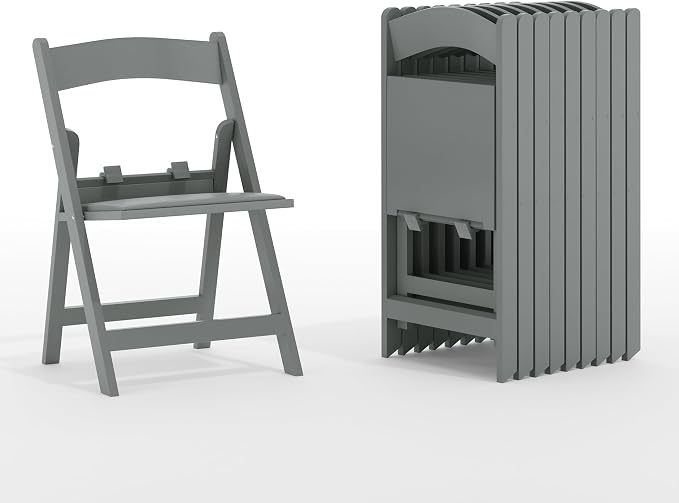 Flash Furniture Hercules Kids Resin Folding Chair, White, 10-Pack | White Gray Padded Seat by FlashFurniture