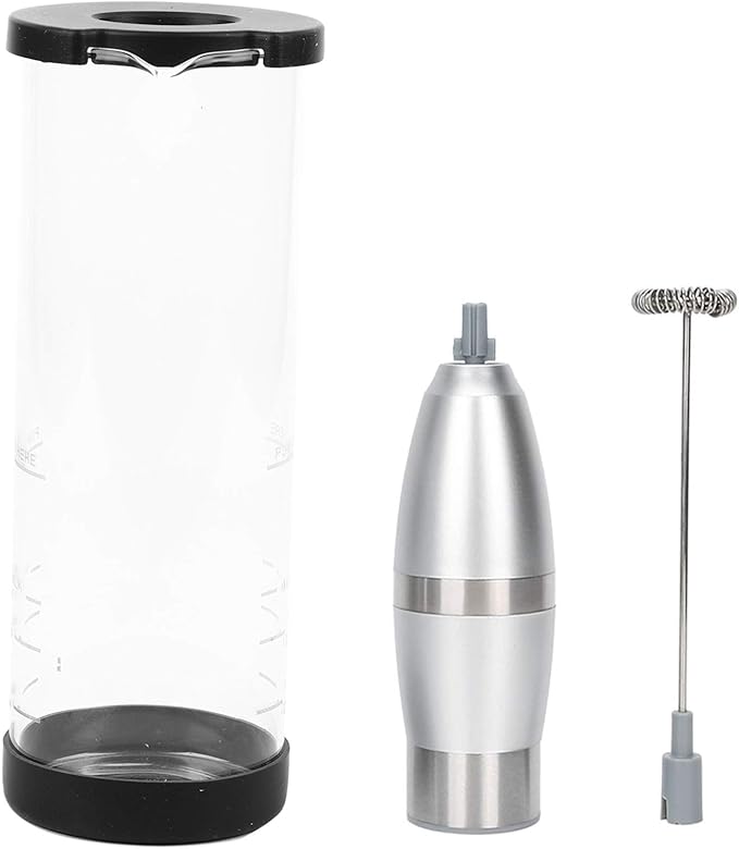 Acouto Electric Milk Frother Stainless Steel Electric Milk Frother Egg Beater Automatic Glass Mixing Cup Kitchen Tool Handheld Drink Mixer Coffee, Latte, Matcha - Home & KitchenKitchen