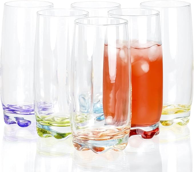 Vibrant Splash Water, Beverage Highball Glasses, 13.25 Ounce - Set of 6 - Image 6