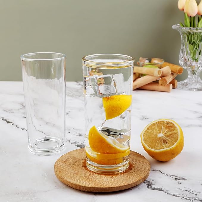 Highball Glasses Set of 6-8oz Tall Water Glasses for Mojito, Whiskey, Cocktails - Clear Drinking Glassware for Kitchen - Tall Drinking Glasses Set for Mixed Drinks (Glass, 6PCS8OZ) - Image 3