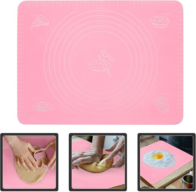 VICASKY Heat-resistant Silicone Baking Mat with Strong Adhesion to Countertop Easy to Maintain Dough Rolling Mat for Bread and Handmade Noodles for Novice Bakers Style - Image 7