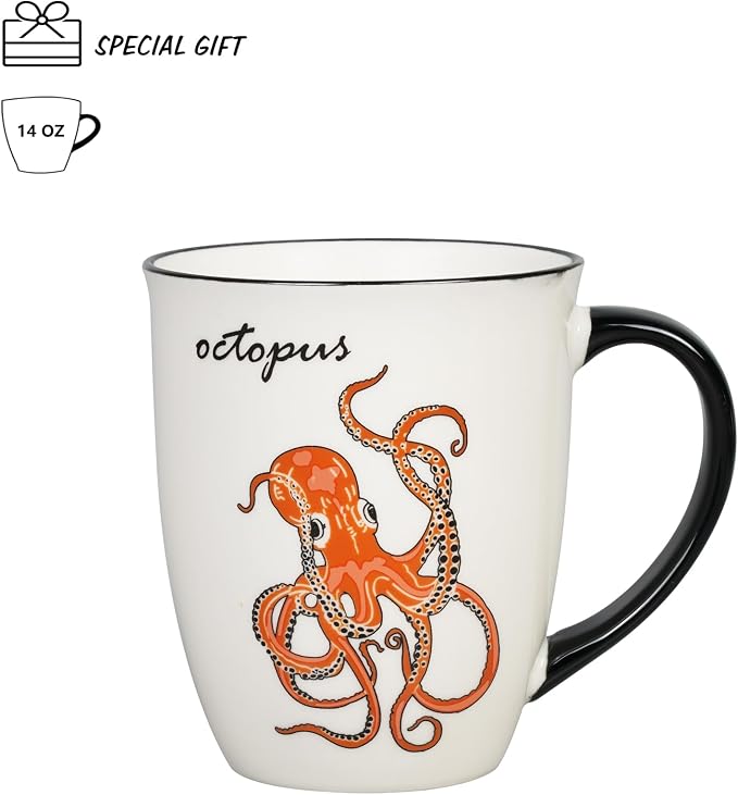 Ceramicfor Octopus Heat Changing Coffee Mug Cool Color Changing Mug Christmas Birthday Gifts for Men Women - Image 2