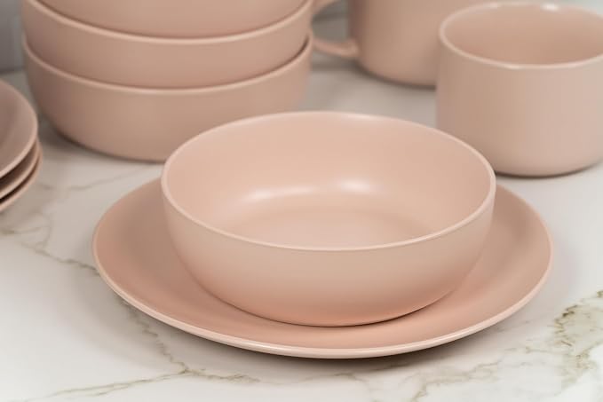 10 Strawberry Street Wazee Matte Coupe Dinnerware, Bowl, Blush, Set of 6 - Image 6
