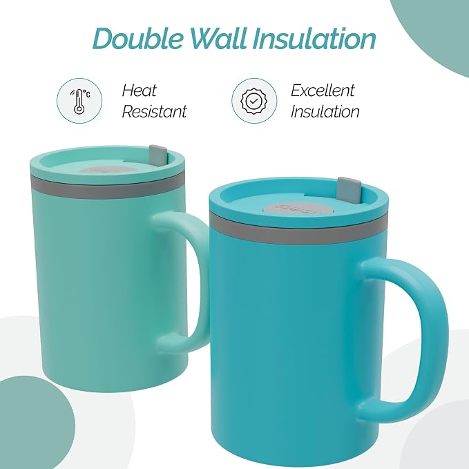 Copco Iconic Desk Mug 16 Oz - Aqua & Mint, Set of 2 - Image 3