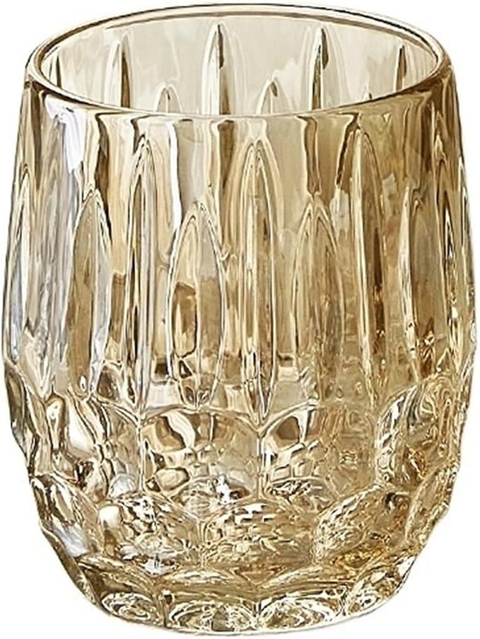 Water Glasses Textured Crystal Glass Cups, 2 Size Clear Fancy Glassware for Cocktail Tea Water Beer Soda Beverages for Home Kitchen，Bruin Small by Unknown