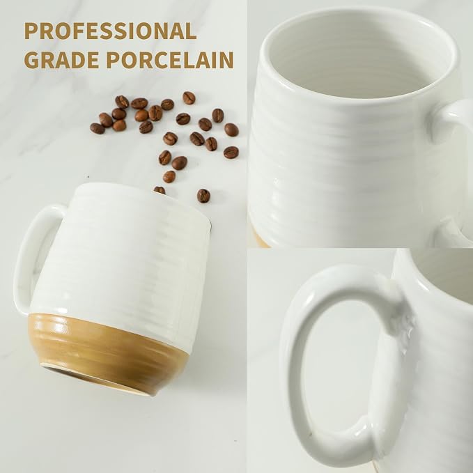HASENSE Coffee Mug with Handle 20 oz,Large Ceramic Tea Cup for Men and Women, Mugs for Coffee, Tea, Hot Cocoa, Soup,Latte, Big Christmas Mug, Microwave Dishwasher Safe, White - Image 2