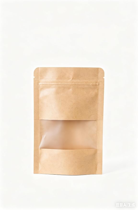 50 Pcs Resealable Bags for Small Business, Out Size 7.1"x10.2" Kraft | Sealable & Heat Sealable Paper Bags with Window, Stand Up Pounches Treat Bags For Packaging, Coffee Beans, Retail Display - Image 3