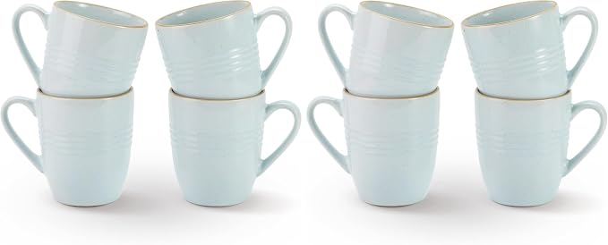 famiware Jupiter Coffee Mugs Set of 4, 14 OZ Coffee Mug, Microwave and Dishwasher Safe, Coffee Cups with Handle for Coffee, Tea, Cocoa, Milk, Light Blue (Pack of 2) by Famiware