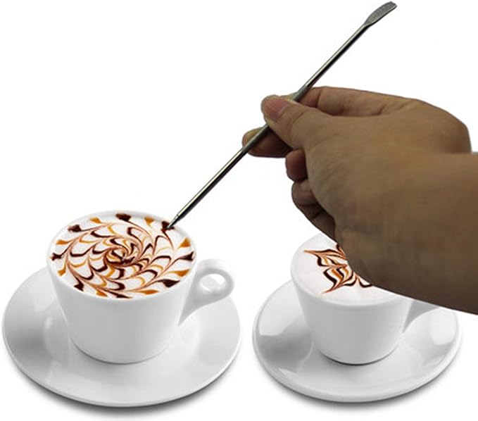 3 Pcs Coffee Latte Art Pen Stainless Steel Tool Espresso Machine Cafe Home Kitchen for Latte Art use by PPX