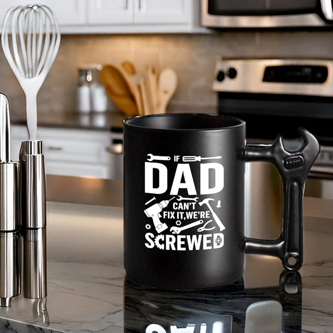 LOZACHE Funny Coffee Mug with Wrench Handle for Dad, Novelty Fathers Day Dad Christmas Birthday Gifts for Men Grandpa Uncle Husband Brother Mechanic - Image 8