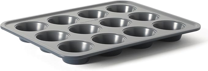 Calphalon Legacy 12 Cup PFA Free Nonstick Cupcake Muffin Pan Baking Pan in Blue, Heavy Gauge Steel Bakeware for Even Heating, Oven Safe Muffin Tray for Cupcakes by Unknown
