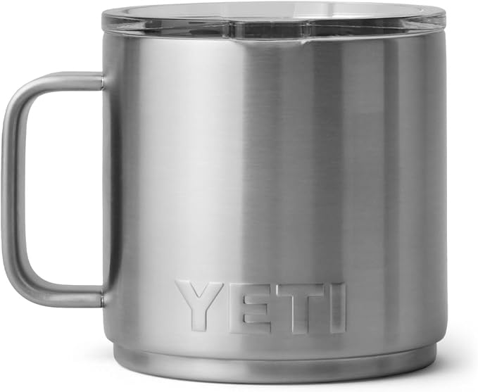 YETI Rambler 14 oz Ceramic Lined Stackable Mug, Vacuum Insulated, Stainless Steel with MagSlider Lid, Stainless - Image 5