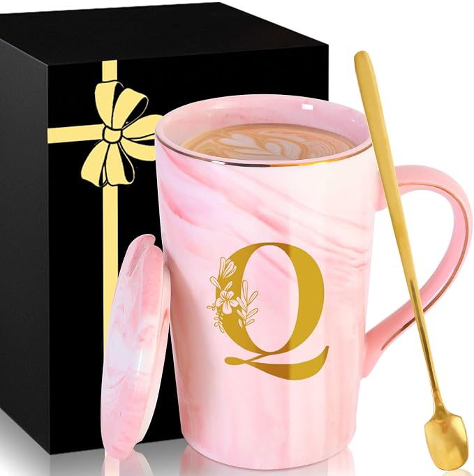 Personalized Ceramic Coffee Mug with Lid Tea Cup New Mom Dad Gifts after Birth First Time Mama Parents Announcement Nurse Newborn Pregnancy Wife Maternity Expecting Gender Neutral Cool Funny Present,Q by MNZZ