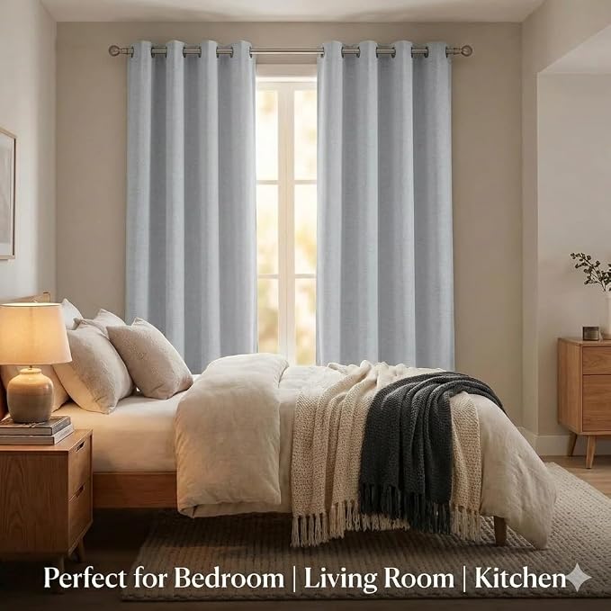 Urban Villa Cotton Grommet Curtains 42x63 (2 Panels) White - Image 3