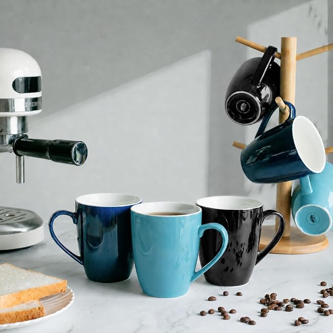BTaT- Porcelain Coffee Mugs Set, 16 Ounces, 4 Pack, Turquoise Ceramic Coffee Mugs with Handle, Restaurant Cups for Mocha, Tea, Cappuccino, Cocoa, Cereal, Mug Gift Set, Dishwasher and Microwave Safe - Image 7