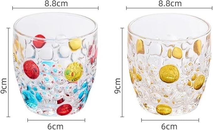 drinking glassware 10.5oz Drinking Glasses Handmade Multicolor Glassware(Multi-colored) - Image 2