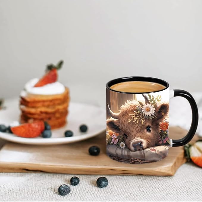 Highland Cow Gifts for Woman, Highland Cow Coffee Mug, Cow Iced Coffee Cup, Western Cows Gifts, Cow Gifts Set for Women Cow Lovers, Cows Drinking cup,11oz Mug - Image 2