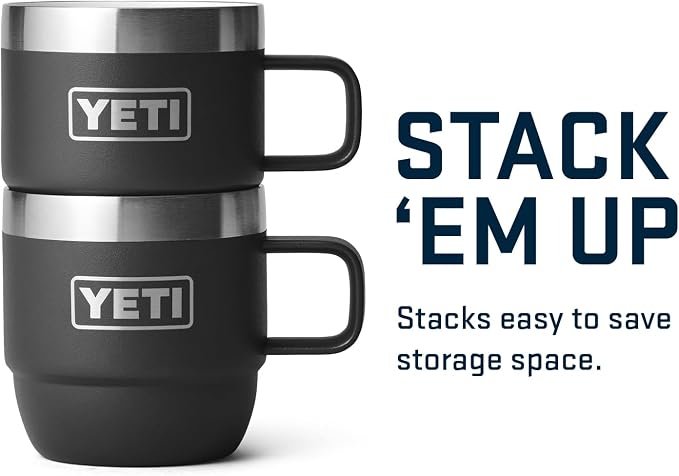 YETI Rambler 6 oz Stackable Mug, Stainless Steel, Vacuum Insulated Espresso/Coffee Mug, 2 Pack - Image 5