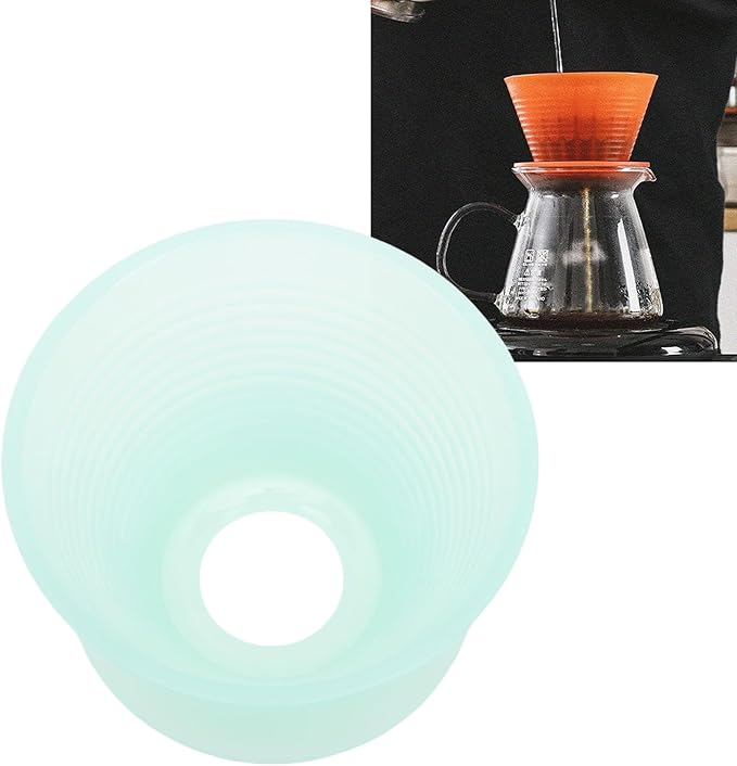 Pour Over Dripper, Flat Bottom Coffee Filter with Food Grade PP Construction, Reusable Brewing Cup for Home, Cafe & Office Use (Light Green)