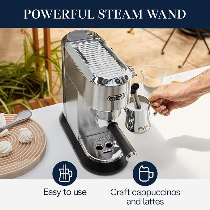 De'Longhi Dedica Espresso Machine, 15-Bar Pump, Frother, Stainless Steel | #1 Worldwide Espresso Machine Maker, Rapid Heat-Up, Frother, Compact Design, Easy to Clean - Image 4