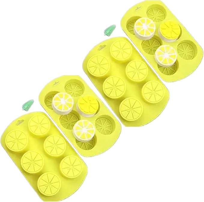 2Pcs Fruit Shaped Silicone Molds, 3D Lemon Fondant Mold Chocolate Candy Biscuit Sugar Baking Mold for Cake Cupcake Dessert Candle Decoration Suitable for Making Chocolates,Candy Making Supplies
