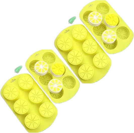 2Pcs Fruit Shaped Silicone Molds, 3D Lemon Fondant Mold Chocolate Candy Biscuit Sugar Baking Mold for Cake Cupcake Dessert Candle Decoration Suitable for Making Chocolates,Candy Making Supplies