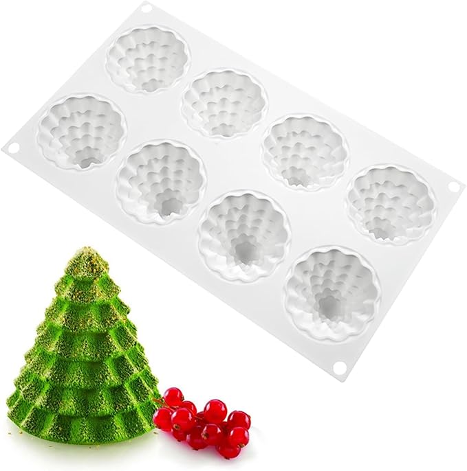 Christmas Tree Silicone Molds, Tree-Shaped Christmas Silicone Molds for Making Mousse Cakes, Chocolate Bars, Desserts and Handmade Soap