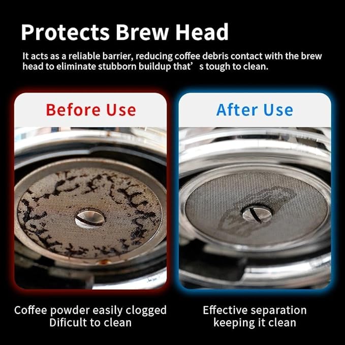 watchget 53mm Espresso Puck Screen Reusable Mesh Coffee Filter 0.8mm Thickness Puck Screen Stainless Steel Lower Shower Screen for 53mm Protafilter Basket