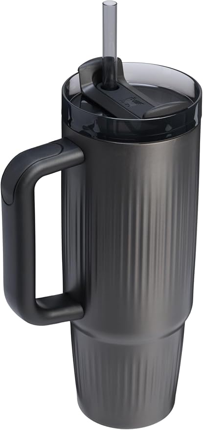 STANLEY Quencher H2.0 Tumbler with Handle and Straw 30 oz | Flowstate 3-Position Lid | Cup Holder Compatible for Travel | Insulated Stainless Steel Cup | BPA-Free | Fluted Black - Image 3