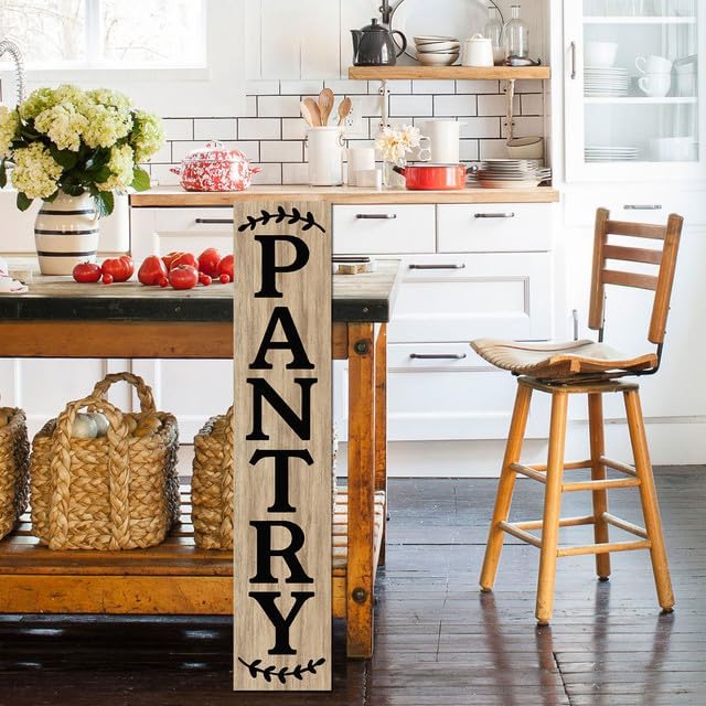 Vertical Pantry Sign Wall Decor 8"x63" Pantry Decor Farmhouse Wood Large Pantry Sign for Hanging Kitchen Sign Wood Sign Vertical Sign Wood Sign Kitchen Wall Art Decor Hanging Plaque Sign - Image 2