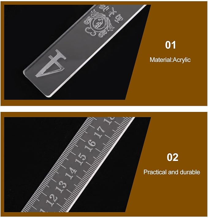 FRCOLOR 2pcs Acrylic Dough Thickness Measuring Ruler for Baking, Cookie Leveling Tool with Uniform Thickness and Easy to Use Design, for Home Baking and Pastry Preparation - Image 3