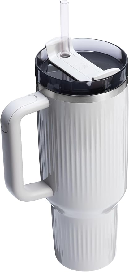 STANLEY Quencher H2.0 Tumbler with Handle and Straw 40 oz | Flowstate 3-Position Lid | Cup Holder Compatible for Travel | Insulated Stainless Steel Cup | BPA-Free | Fluted Ash Gloss - Image 3