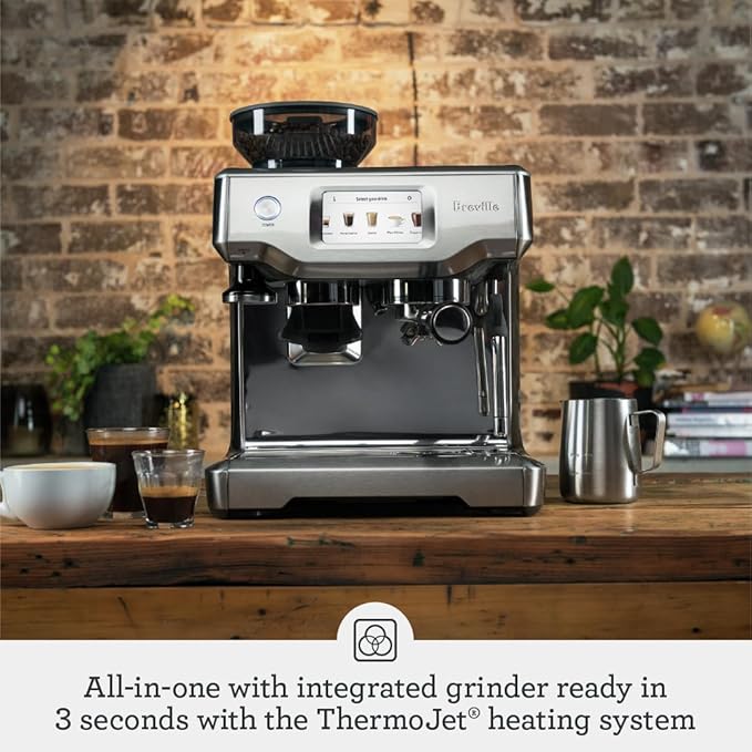 Breville BES880BSS Barista Touch Espresso Machine, Brushed Stainless Steel | Pull barista-quality espresso shots, lattes and cappuccinos at home with semi-automatic coffee maker with built-in grinder - Image 2