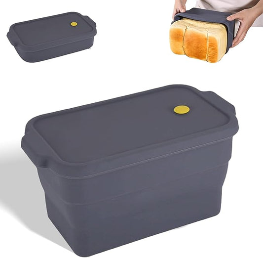 Silicone Collapsible Bread Loaf Pan with Lid – Flexible Foldable Baking Mold for Bread, Cakes, Brownies, and Cheesecakes, Easy Storage for Kitchen