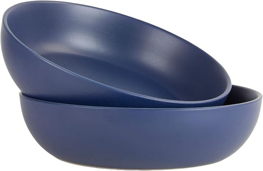 10 Strawberry Street Wazee Matte 9"/48oz Serving Bowl, Set of 2, Midnight Blue by 10StrawberryStreet