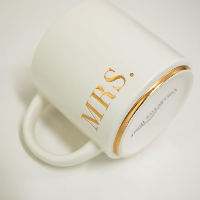 COLLECTIVE HOME Mr. & Mrs. Ceramic Coffee Mug Set, 15oz, 2-Piece | Luxury Wedding Gift for Couples, Elegant Coffee Cups for Newlyweds, Anniversary & Engagement Gift, Gift Box Set - Image 5