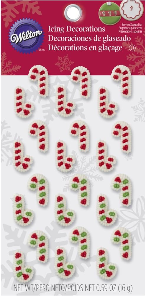 Wilton Mini Candy Cane Edible Cupcake Toppers by Wilton
