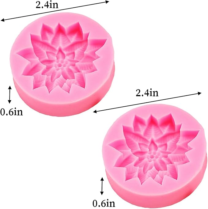 2PCS Christmas Holly Leaf Silicone Molds, Christmas Chocolate Fondant Mold for Baking, Plant Leave Resin Candle Soap Mold, Cake Decorating Dessert Mold, DIY Resin Casting Clay Craft Accessories