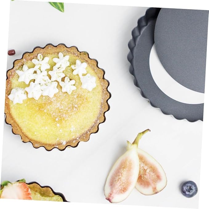 SOLUSTRE 2pcs Non-stick Baking Tray Circle Tart Pans for Home Baking for Pies Quiches and Cheesecakes Beautiful Coating - Image 9