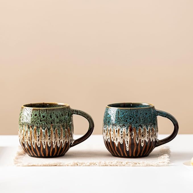 Large Ceramic Coffee Mug - 20oz Big Tea Cup,Green, Set of 4 | Large Tea Mug, Microwave Safe, Dishwasher Safe - Image 7