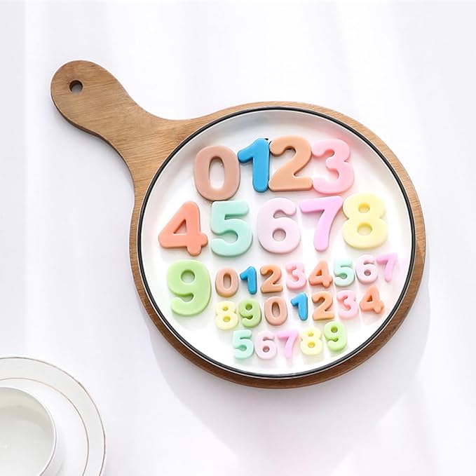 60 Cavities Number (0 to 9) Shape Candy & Chocolate Silicone Molds,2 Size, Non-Stick, Baking Molds for Making Candle, Cake Decoration, Jelly, Cupcake, Ice Cubes 2 Count