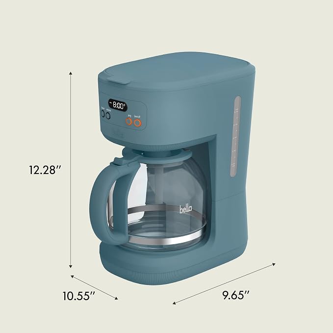 BREW 12-Cup Programmable Coffee Maker with No-Drip Glass Carafe, Surf - Image 8