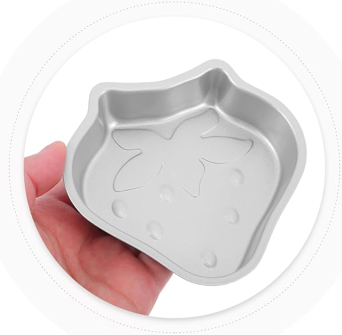 Hemoton 2pcs Mini Cake Nonstick Baking Tray for Strawberry Cakes and Puddings High Temperature Bakeware for Home - Image 3