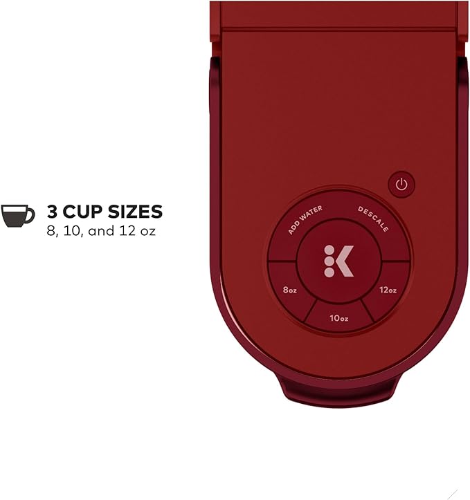 Keurig K- Slim Single Serve K-Cup Pod Coffee Maker, with 3 Brew Sizes, Multistream Technology, 46oz Removable Reservoir, Scarlet Red | 3 Brew Sizes, Multistream Technology, Removable Reservoir, Scarlet - Image 6