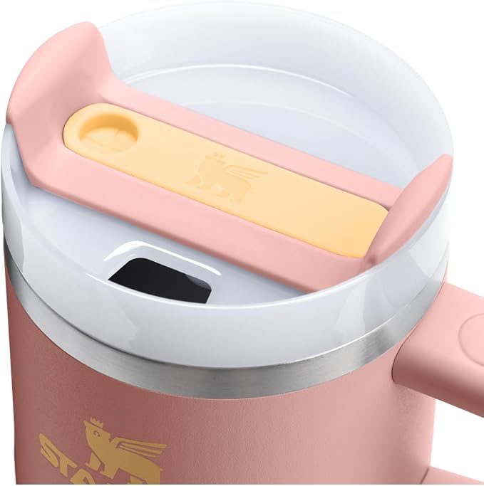 STANLEY Quencher H2.0 Flow State Tumbler, 20 oz, Peach Rose | Handle and Straw | 3-Position Lid | Cup Holder Compatible for Travel | Insulated Stainless Steel Cup | BPA-Free - Image 2