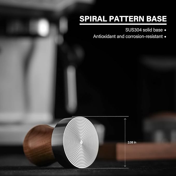 54mm Espresso Tamper | Fits 54mm Breville Barista Espresso Portafilter | Thickening Base Walnut Handle Tamper Tools for Espresso Machine | Espresso Machine Accessories