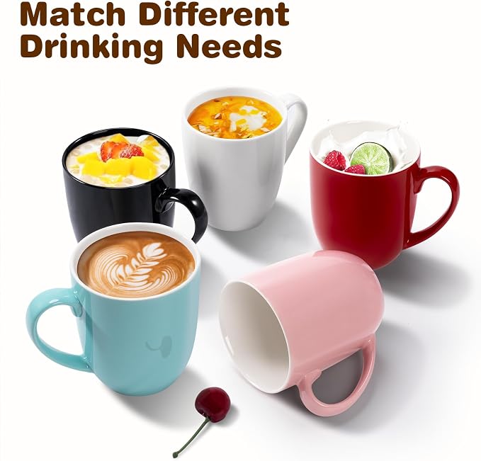 Urbanstrive 16 oz Large Coffee Mugs Set of 6 Ceramic Coffee Mug White Coffee Cups Tea Cups Idea Gift for Women Men House Warming Gifts New Home Office, Orange 6 Pack - Image 7