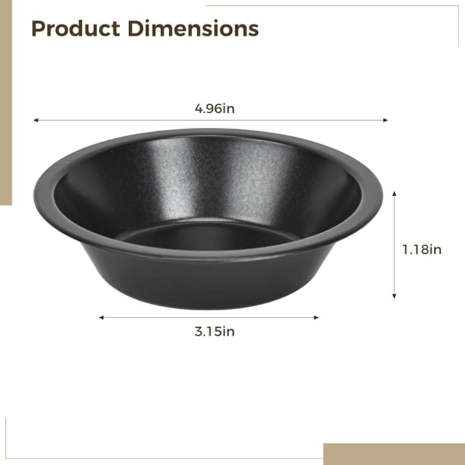 8 Pcs Small Pie Pans, 5 inch Round Cake Pans, Carbon Steel Baking Tins with Rolled Edges, Small Tart Pans for Pies, Quiche, Muffins and Personal Desserts, Non Stick Coating - Image 3